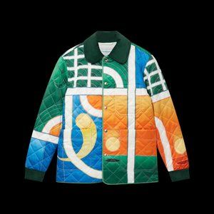 Casablanca Reve De Tennis Quilted Jacket Green/Orange/Multi